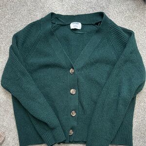 Old navy green knit cardigan womans XL